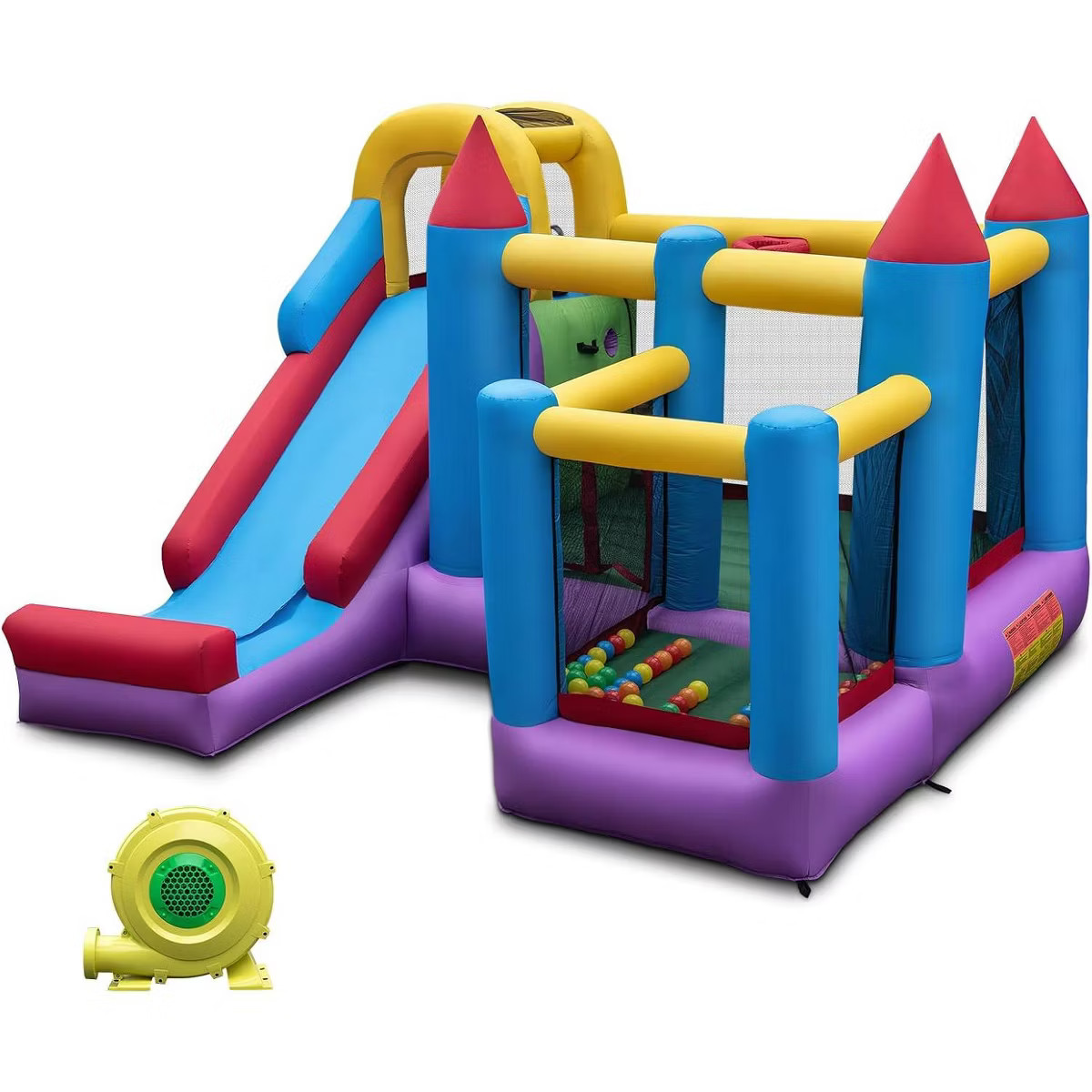 Costway 5-In-1 Inflatable Bounce Castle with Basketball Rim & Climbing Wall | Target