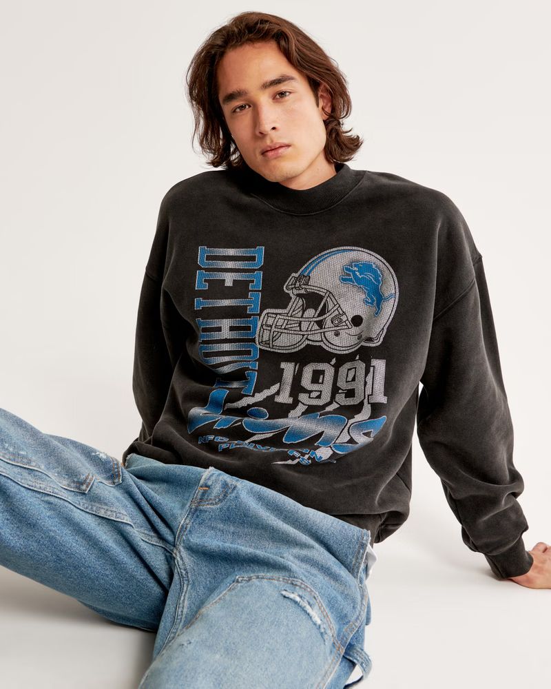 Detroit Lions Graphic Crew Sweatshirt | Abercrombie & Fitch (US)