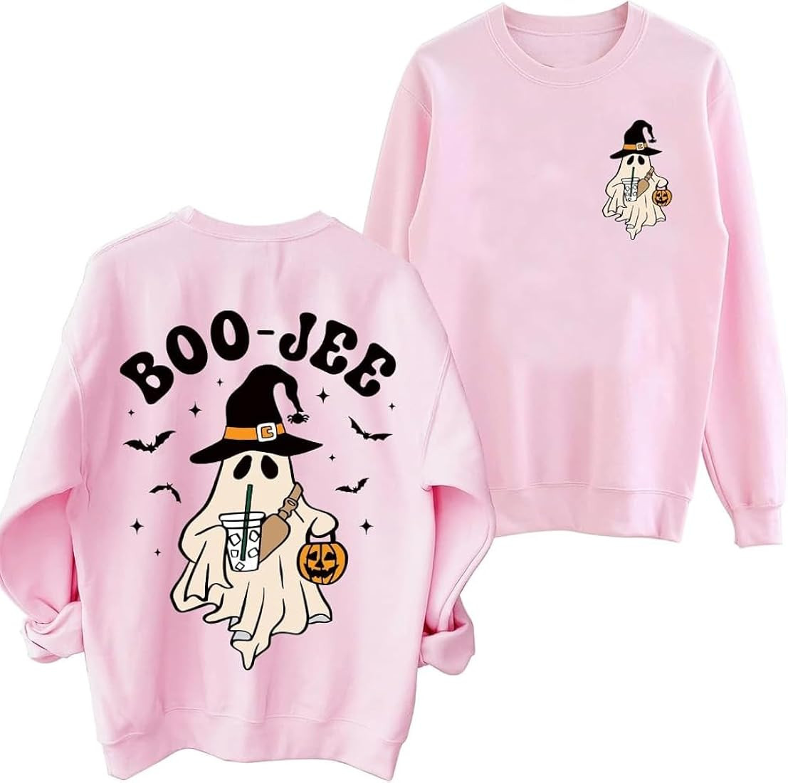 Boujee Boo-Jee Sweatshirt Halloween Spooky Season Cute Ghost Top Crew Neck Sweatshirt | Amazon (US)