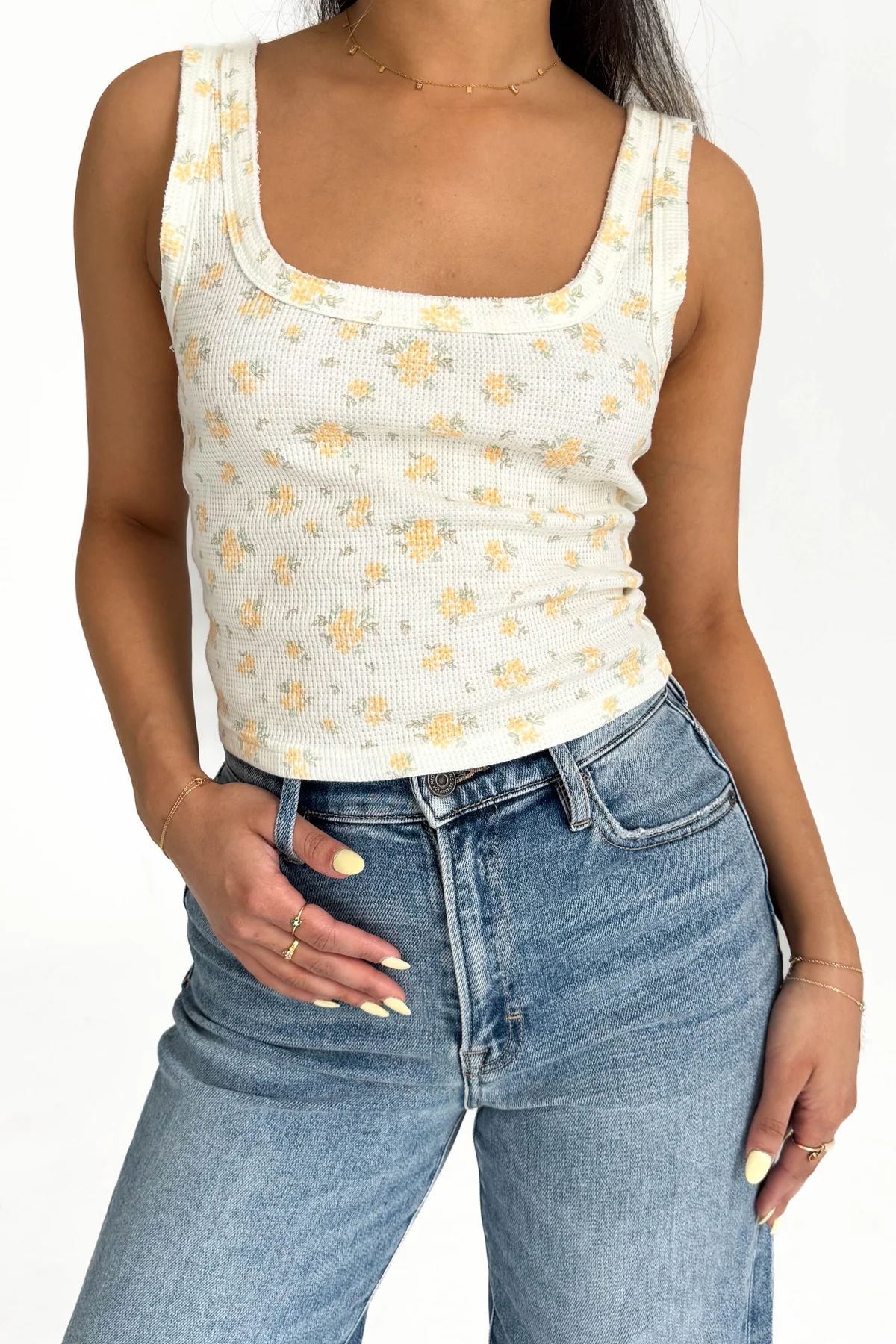 Daisy Tank in Yellow Floral | Grey Bandit