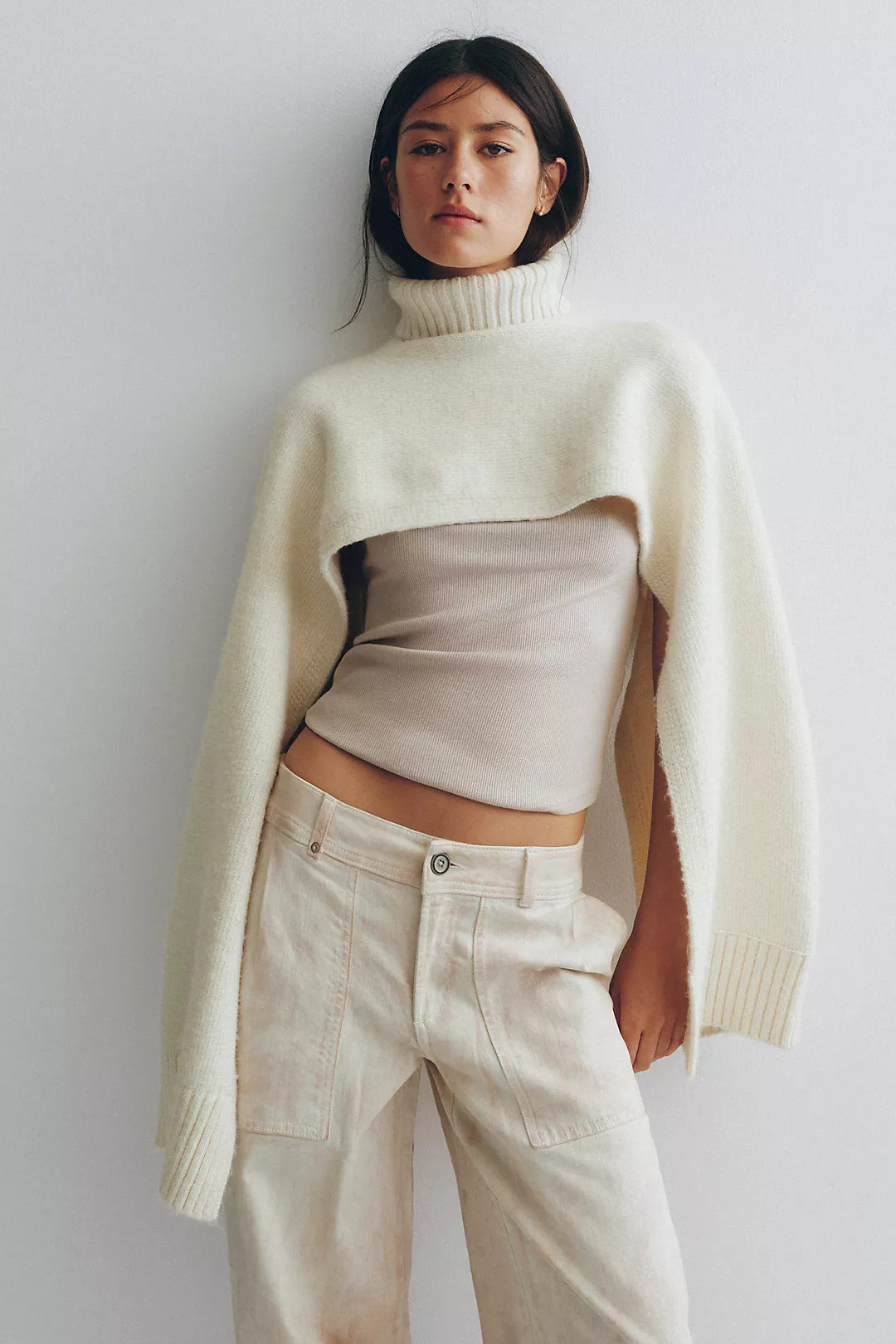 By Anthropologie Funnel Neck Cropped Shrug | Anthropologie (US)