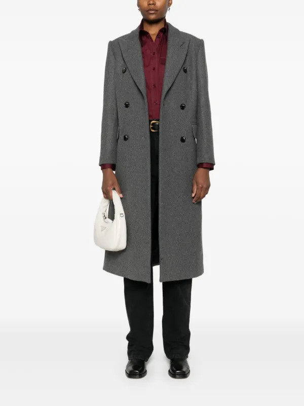 SANDRO Long Coat | Grey | FARFETCH UK | Farfetch Global