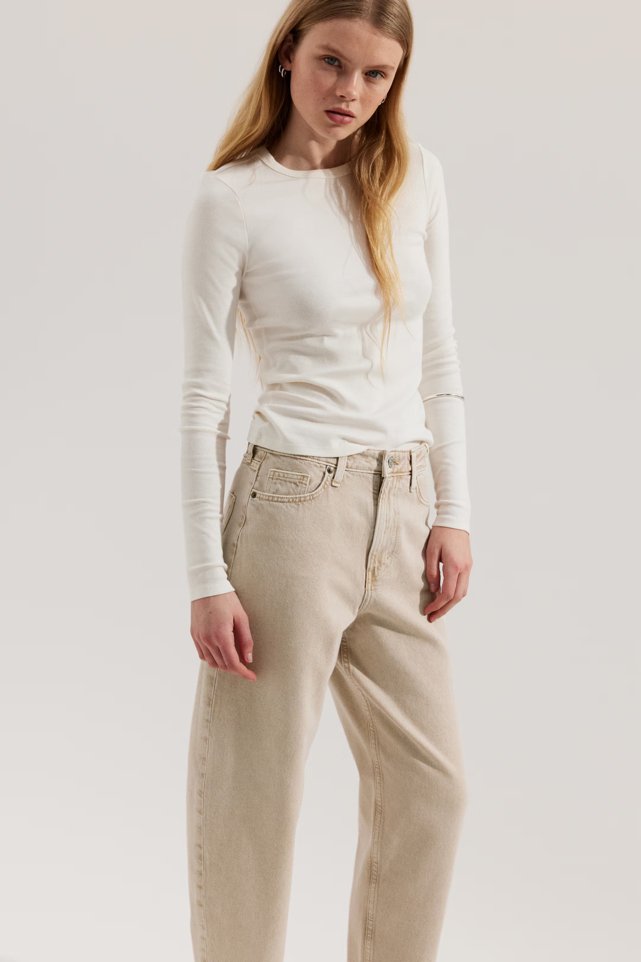 High Rise Barrel Leg Jeans | H&M (US + CA)