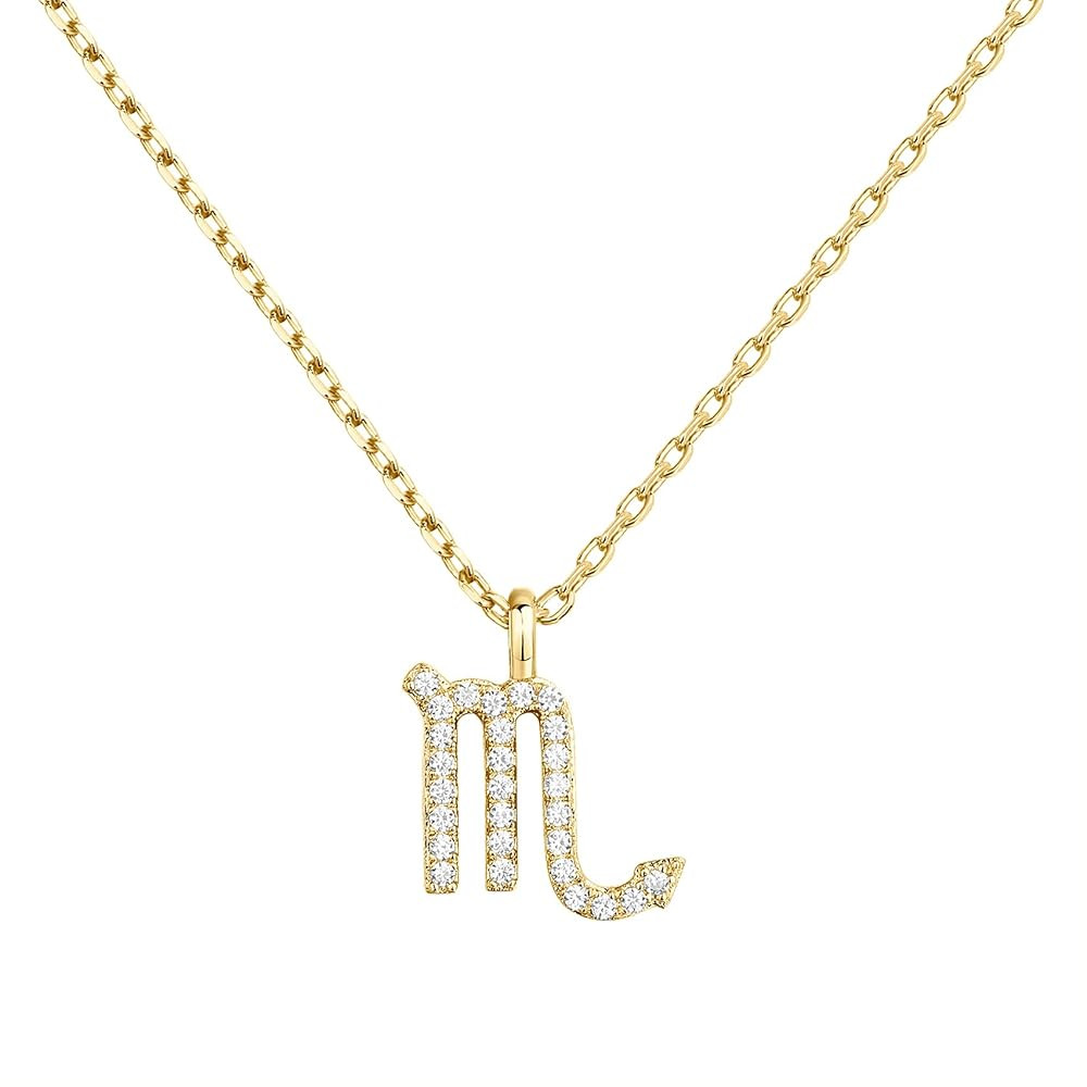 PAVOI 14K Gold Plated Cubic Zirconia Astrology Necklaces for Women - Zodiac Pendant Jewelry Gifts... | Amazon (US)