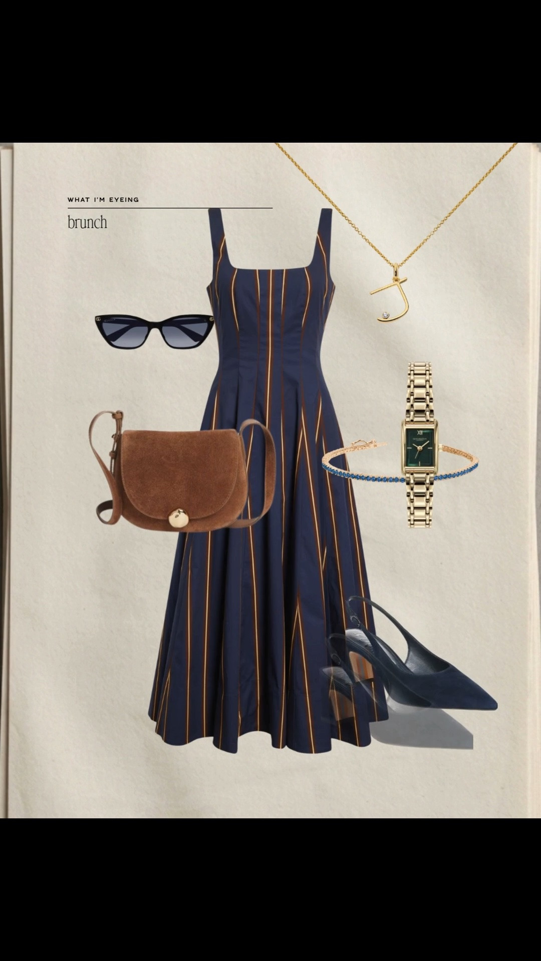 Brunch outfit idea, navy dress, transitional outfi, suede bag, suede shoes, watch all for Nordstrom anniversary sale, nsale

#LTKSaleAlert #LTKOver40 #LTKootd