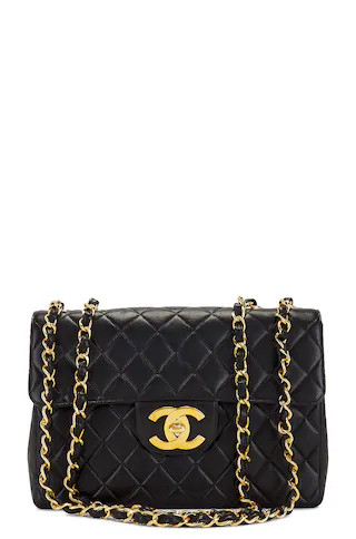 chanel Chanel Lambskin Jumbo Flap Bag in Black - Black. Size all. | FWRD 