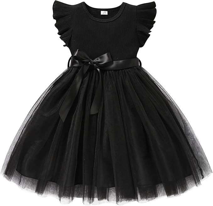 Sinhoon Toddler Girl Tulle Dress Summer Ruffle Sleeveless Baby Girl Fashion Casual Dresses 1-6Y | Amazon (US)