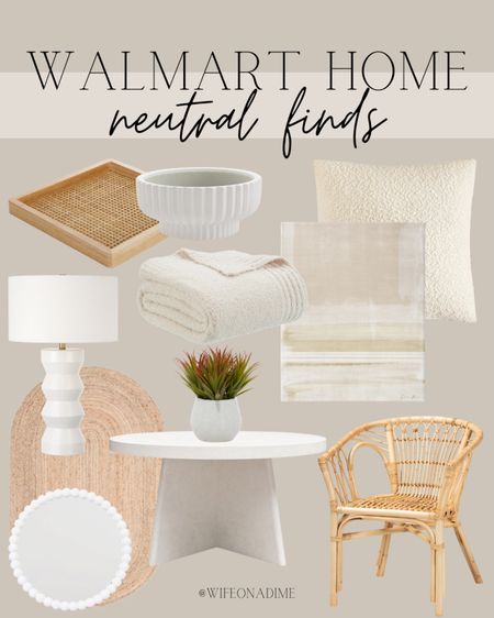 Neutral faves and finds from Walmart! Neutrals are always such a breath of fresh air especially as we step into a new spring season!

Neutral home decor, white home decor, tan home decor, beige home decor, neutral vibe, neutral finds, neutral favorites, decor finds, decor favorites, decor refresh, aesthetic decor, cohesive decor, decorative tray, decorative bowl, decorative pillow, throw pillow, throw blanket, jute rug, lamp, bedside table lamp, table lamp, decorative mirror, dining room chair, coffee table, wall decor, wall accents, fake plant, cane furniture, cane decor, room refresh, Walmart decor, Walmart finds, Walmart must haves, Walmart home decor, Walmart

#LTKFind #LTKhome