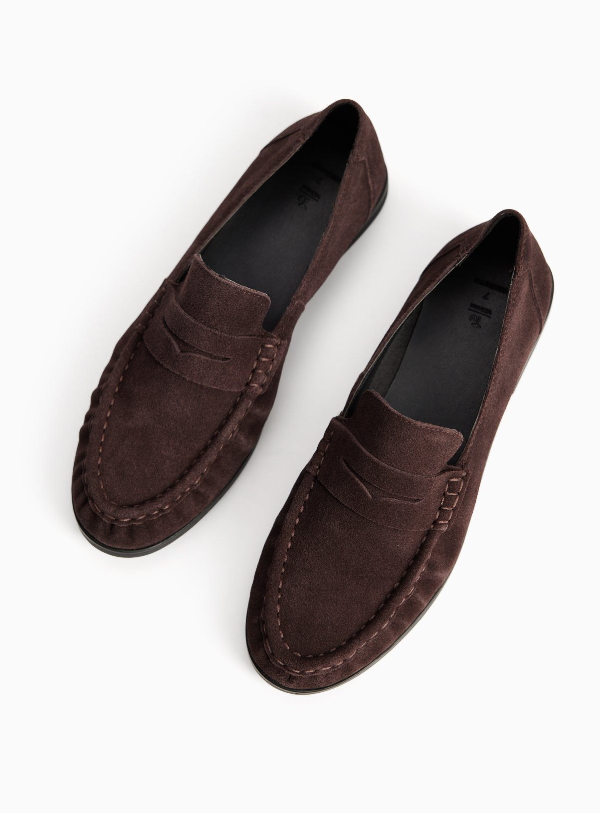 Brown Suede Leather Loafers | Tu Clothing