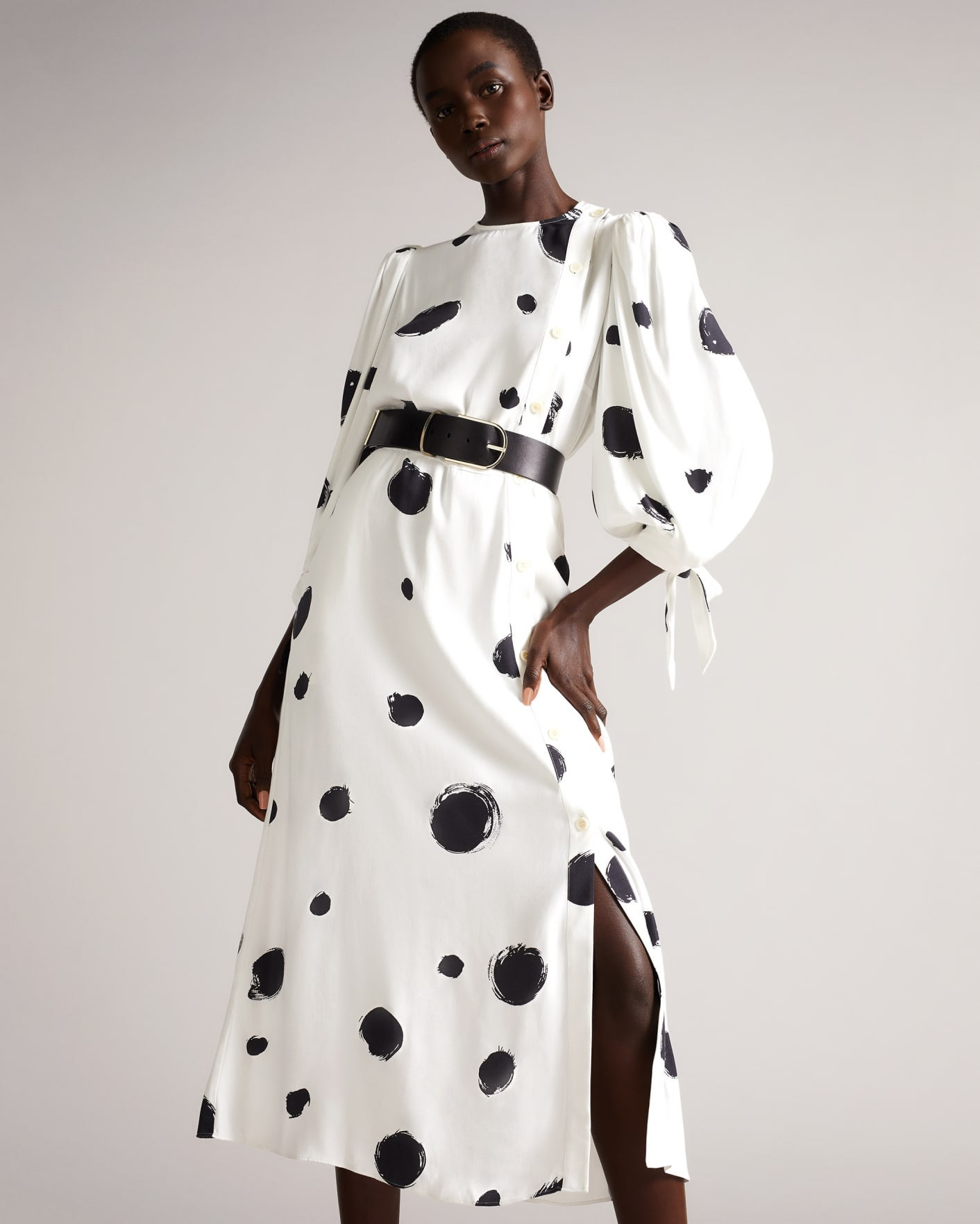 Button Up Midi Dress With Tie Cuffs | Ted Baker (UK)