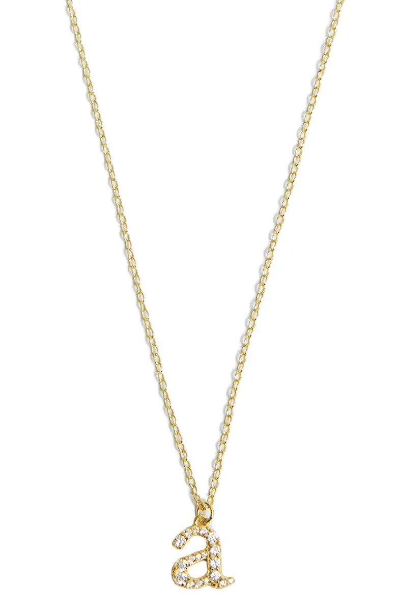 Argento Vivo Sterling Silver Mini Pavé Initial Necklace | Nordstrom | Nordstrom
