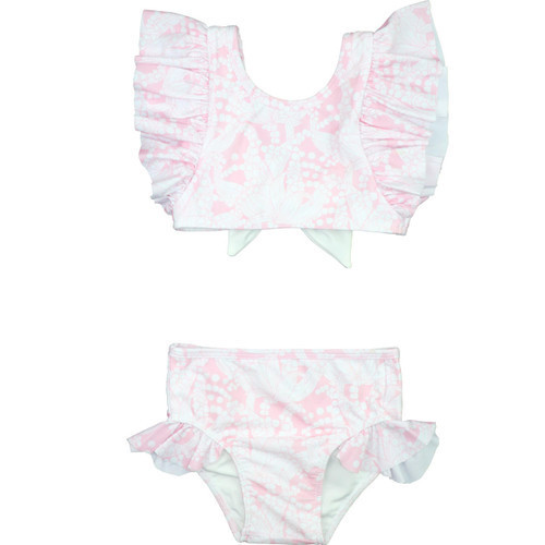 White And Pink Printed Lycra Bikini | Cecil and Lou