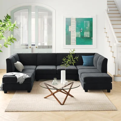 Boutwell 120" Wide Reversible Modular Corner Sectional with Ottoman | Wayfair North America