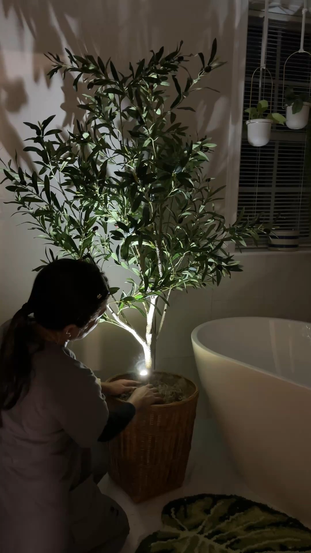 This little corner of our master bath needed something… 

A faux olive tree, wicker basket, a little lift + some uplighting, and it completely changed the space.

#LTKstorytime #LTKHome