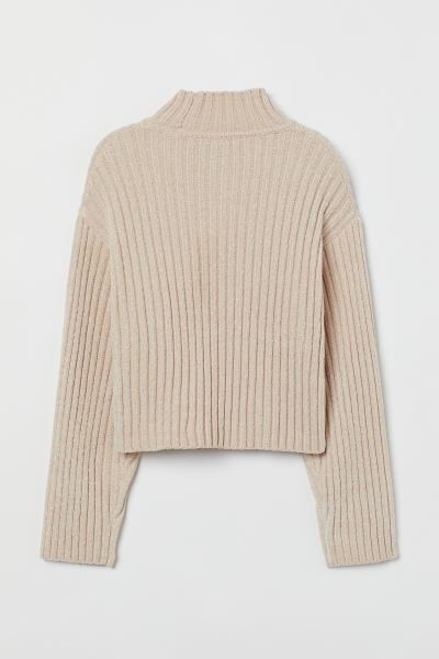 Ribbed Chenille Sweater - Light beige - Ladies | H&M US | H&M (US + CA)