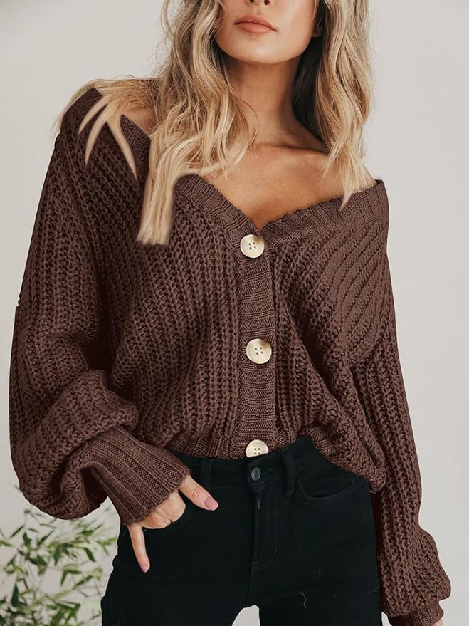 PRETTYGARDEN Chunky Knit Open Front Sweater Cardigan | Amazon (US)