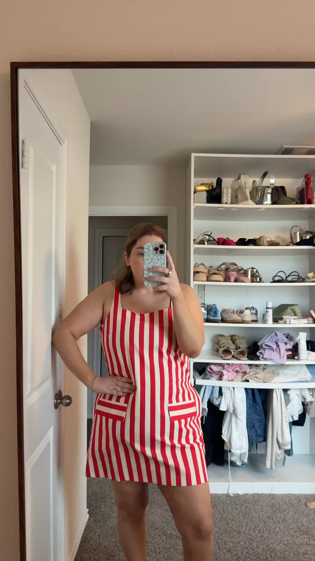 Summer striped mini dress wearing xl 

#LTKPlusSize #LTKMidsize