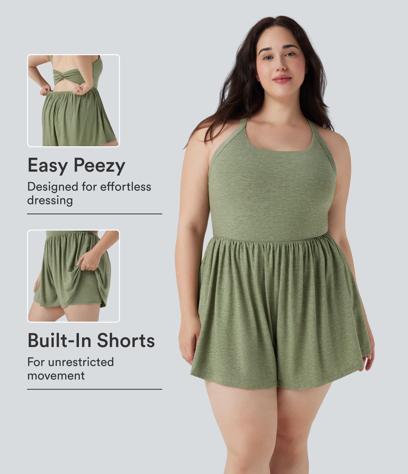 Women\u2019s 2-in-1 Plus Size Romper with Pockets-Easy Peezy Edition - Halara | HALARA