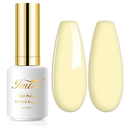 Imtiti Pastel Gel Nail Polish, 0.5 Fl Oz Creme Light Yellow Gel Polish Soak Off LED U V Nail Gel Polish Neutral Spring Summer Easter Gel Nail Polish DIY Nail Art Starter Manicure Salon Gel Nail Kit | Amazon (US)