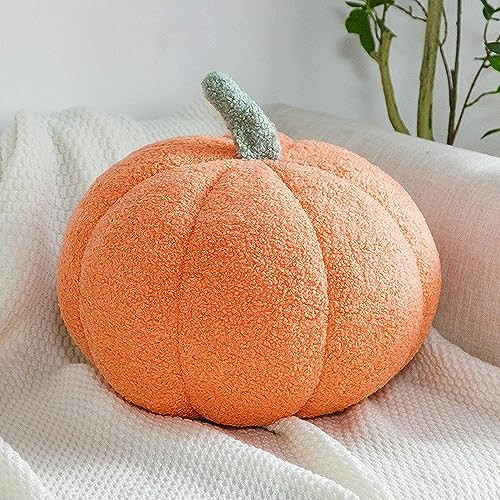 Pumpkin Pillow,Pumpkin Shaped Pillow Cute Plush Pumpkin,Soft 3D Pumpkin Pillows Stuffed Pumpkin Throw Pillows Thanksgiving Fleece Pillow Cushion Home Decor for Bed Sofa Couch Living Room (12", A) | Amazon (US)