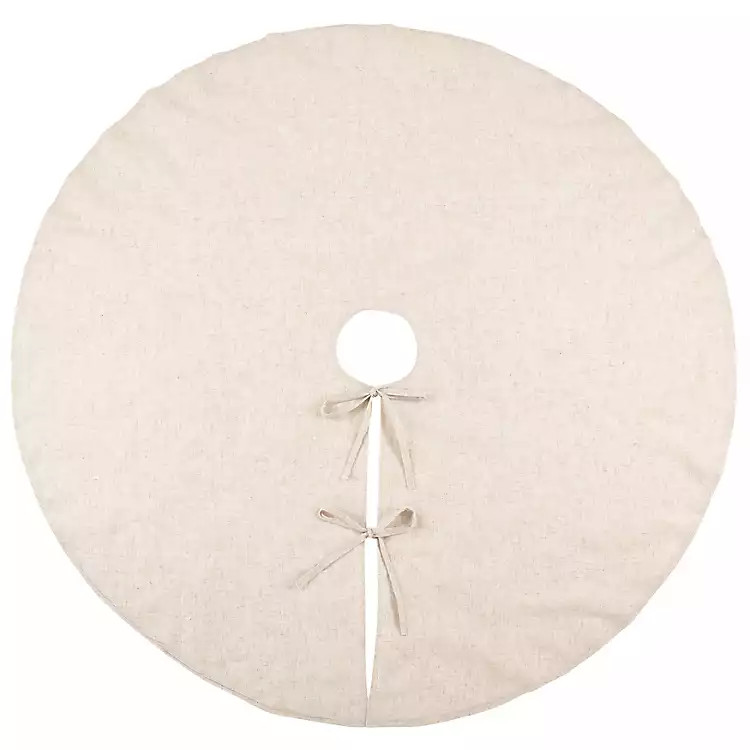 Simple Beige Linen Blend Tree Skirt, 72 in. | Kirklands