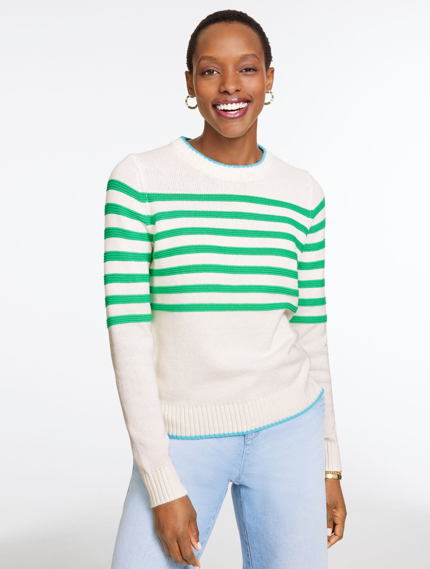 Crewneck Sweater - Multi Stripe | Talbots