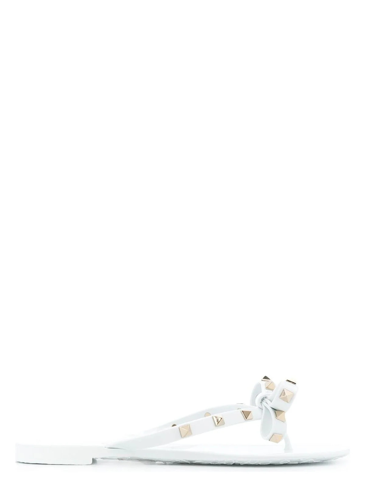 Valentino Garavani Women's Summer Rockstud Thong Sandals in White | Size 36 | WS0552 | LOZURI