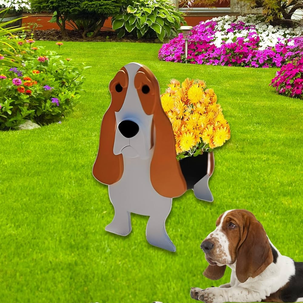 Basset Hound Dog Planter Plant Pots,Cute Garden Dog Flower Planter,Dog Planters Birthday Gifts fo... | Amazon (US)