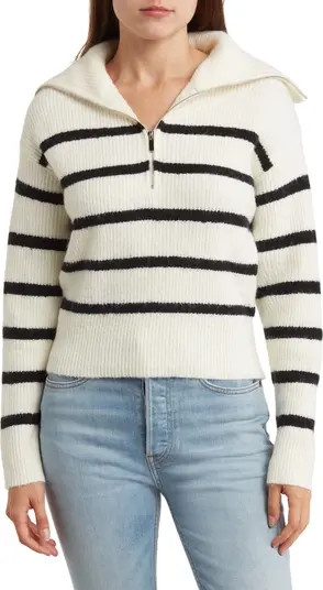 Striped Crop Half Zip Sweater | Nordstrom Rack