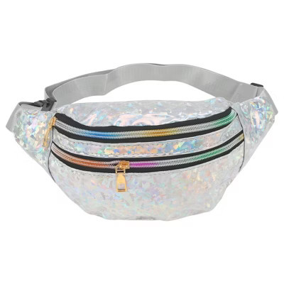 Unique Bargains Multi-functional Fanny Pack Silver Tone 1 Pc | Target