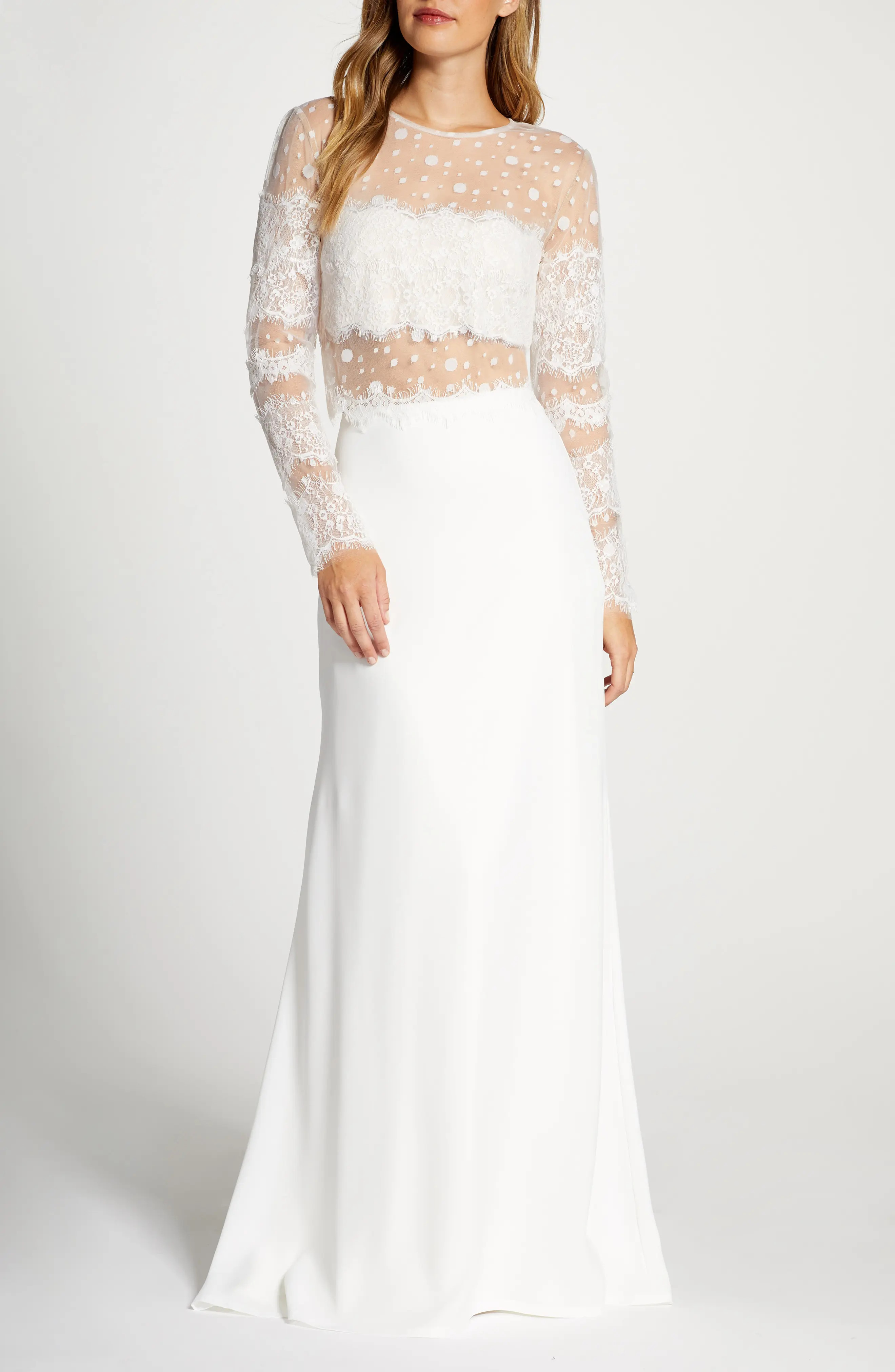 Women's Tadashi Shoji Long Sleeve Lace Top | Nordstrom