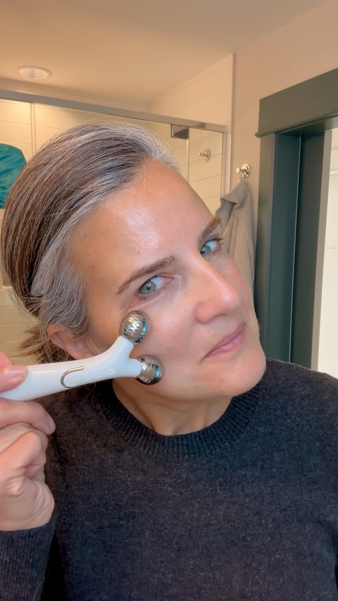Better skin alert! I’ve been testing this AMREETA Innovative Microcurrent 3D roller for a month and LOVE the results. I use it 4x a week in the morning to depuff and contour at home. While I love a good facial, this is convenient and fast. All you need is 5 minutes. 

The video shows how to use the device. It’s really easy to set up. My big tip is be generous with the water-based conductive gel. You’ll get better results. Also, give the device a minute to warm up. The heat sensation feels great in the morning.

Simply glide the Amreeta device slowly across your skin. I focus on my cheeks and forehead. The device helps firm and tone the skin and stimulate blood circulation and collagen production.

It is like getting a med-spa level treatment in the comfort of your home. Unlike other rollers, this one uses EMS, or Electrical Muscle Stimulation. Microcurrents are used to  stimulate facial muscles, creating effects akin to a physical workout. 

USE CODE NICOLE25  for 25%OFF your order

@praimybeauty

#praimy
#ad

#LTKover40 #LTKbeauty