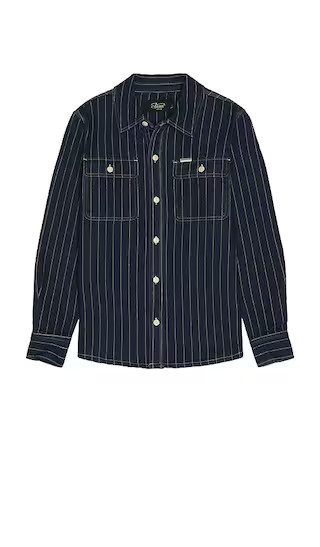 Vacay Stripe Denim Shirt in Indigo | Revolve Clothing (Global)