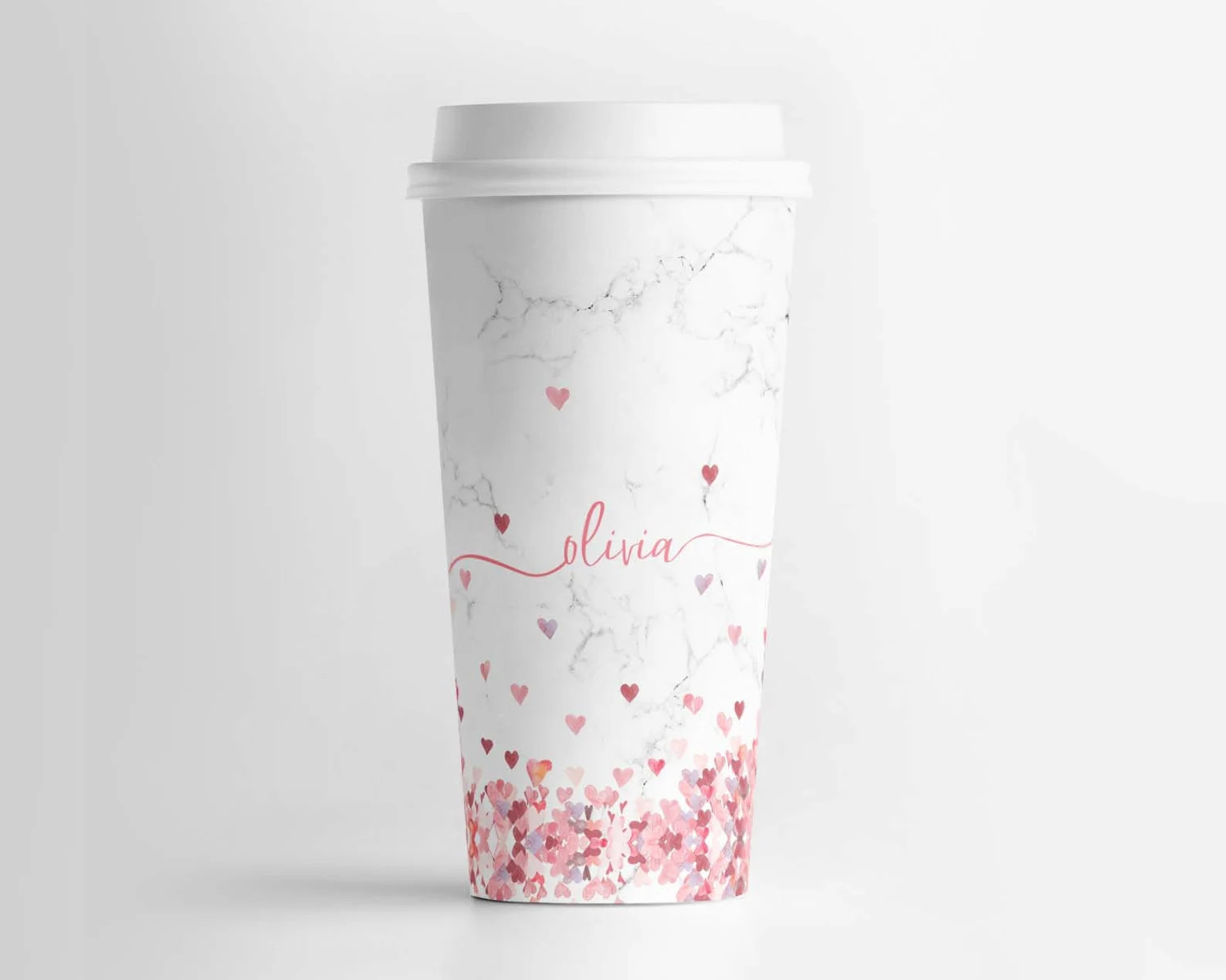 Personalized Heart Coffee Tumbler Double Walled Plastic Tumbler Travel Mug Work Gift Mug 16oz Spi... | Etsy (US)