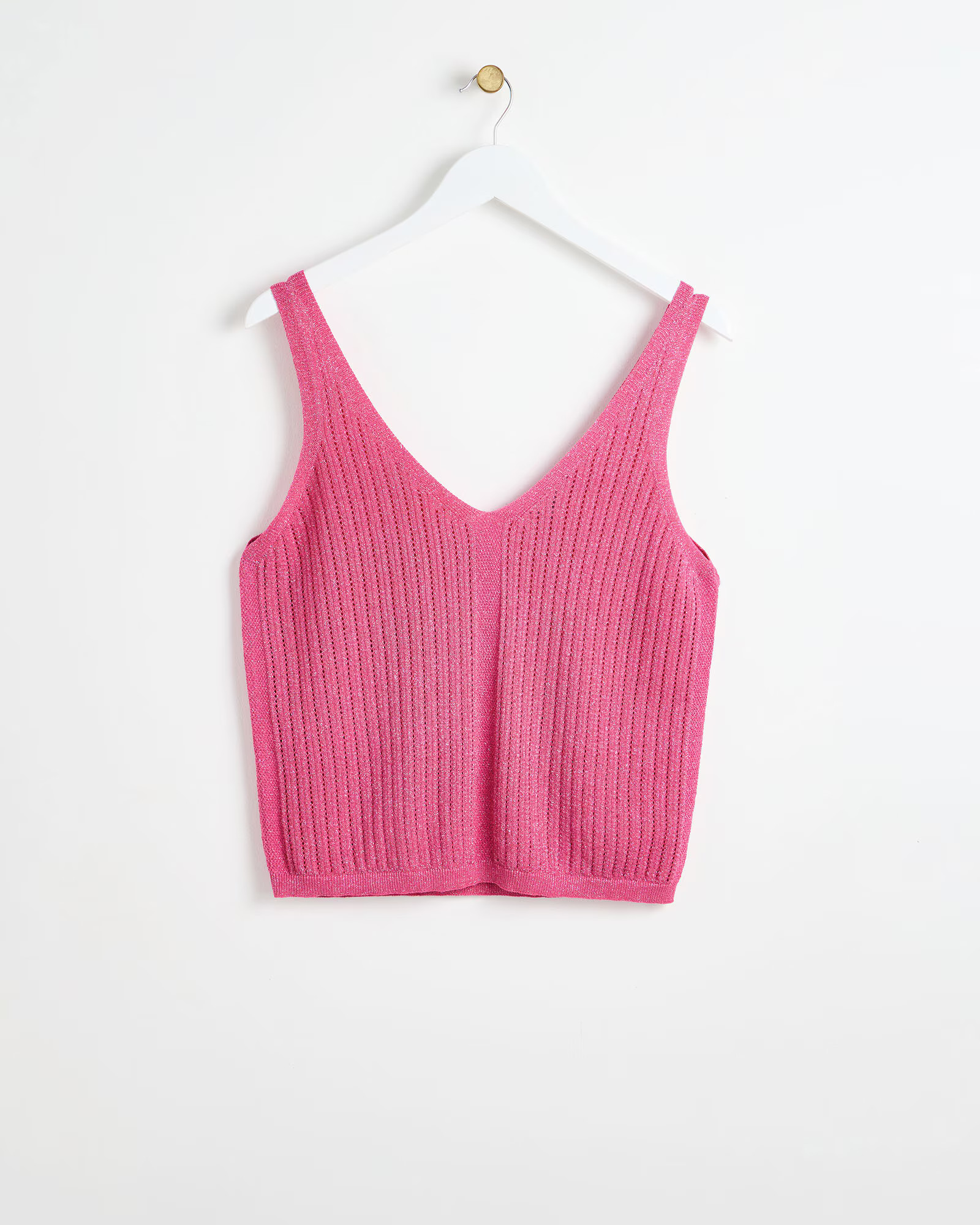 Sparkle Pink Knitted Vest Top | Oliver Bonas | Oliver Bonas (Global)