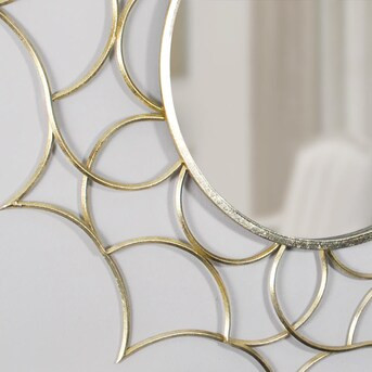 FirsTime FirsTime and Co 37-in W x 37-in H Round Gold Framed Wall Mirror | Lowe's