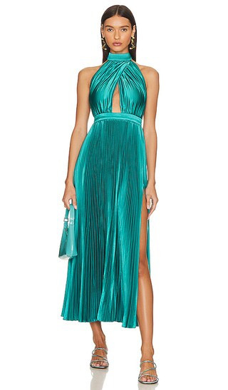 Renaissance Split Gown in Teal Dress Wedding Guest Dress #LTKwedding | Revolve Clothing (Global)