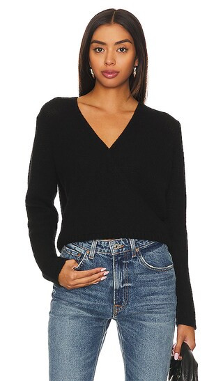 Featherweight Wrap Top in Black | Revolve Clothing (Global)