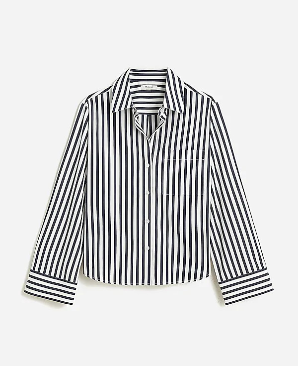 Easy Y-Neck Button-Up Shirt | Madewell | Madewell