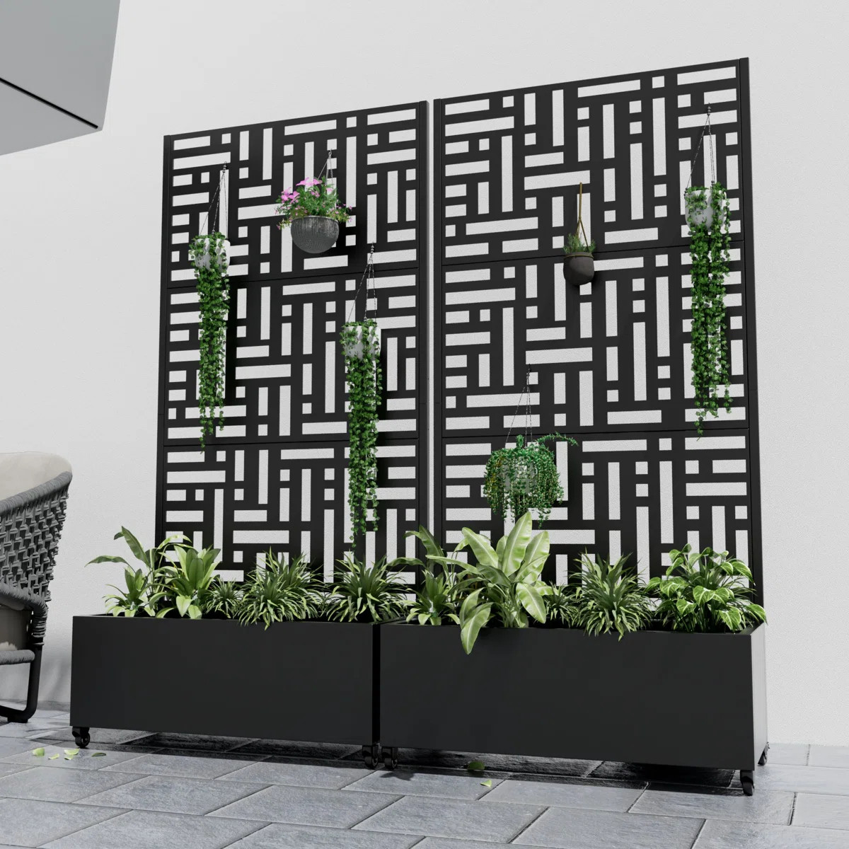 Metal Planter Box with Trellis (Set of 2) | Wayfair North America