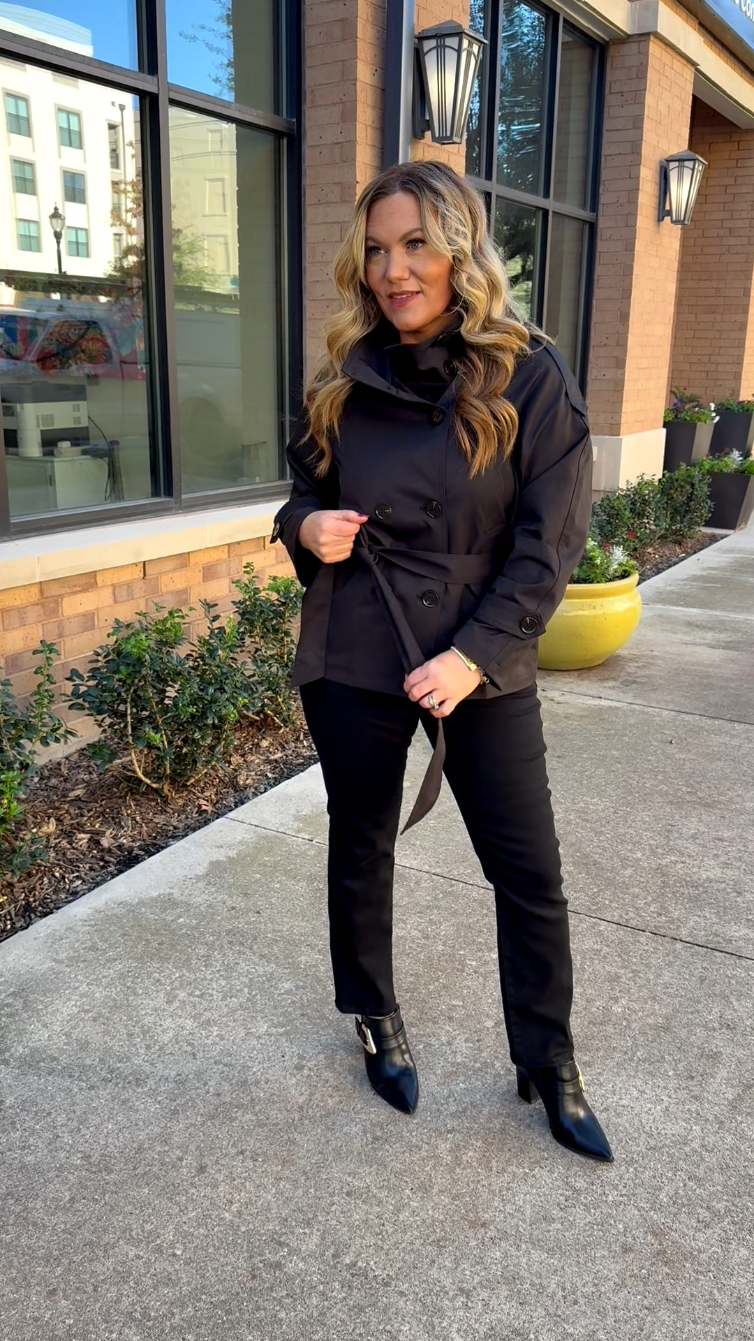 A belted black jacket is one of this wardrobe essentials that makes getting dressed easy. The tailored fit adds structure while still feeling wearable, making it perfect for office outfits, travel days, and elevated casual looks. Timeless black jackets like this never go out of style. 

Black jacket, Belted jacket, Fitted jacket, Winter jacket, Office look, Everyday office looks, Work attire, Black pants, Black booties, Audrie Dollins 

#LTKHoliday #LTKSeasonal #LTKWorkwear