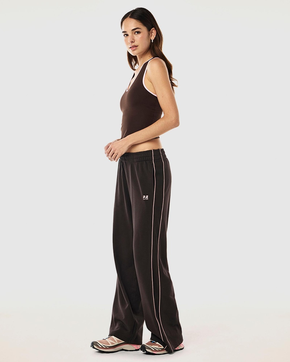 P.E Nation - Vita Trackpants - Track Pants (Espresso) Vita Trackpants | THE ICONIC (AU & NZ)
