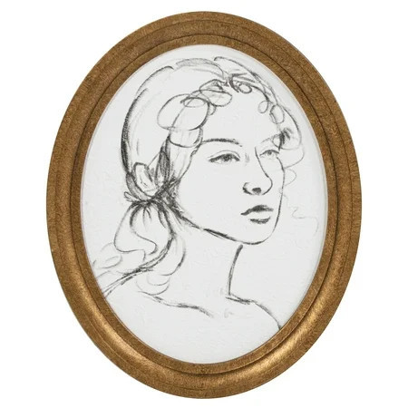 My Texas House Feminine Profile Sketch Framed Wall Art 11x14 | Walmart (US)