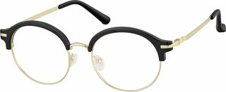 Zenni Women's Vintage Browline Prescription Glasses Black Mixed Full Rim Frame | Zenni Optical (US & CA)