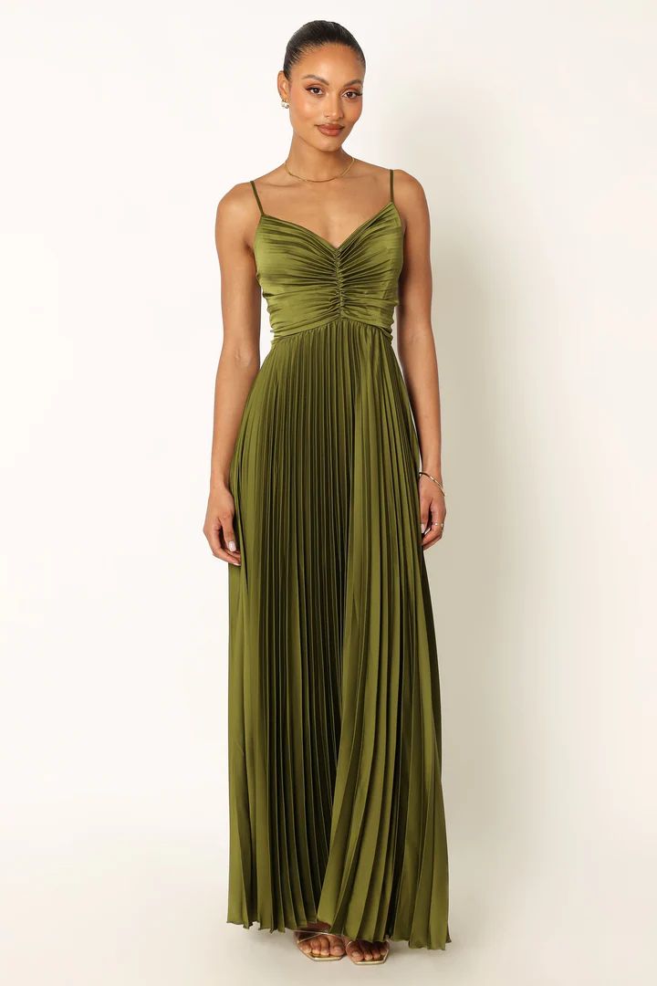 Naira Pleated Maxi Dress - Palm Green | Petal & Pup (US)