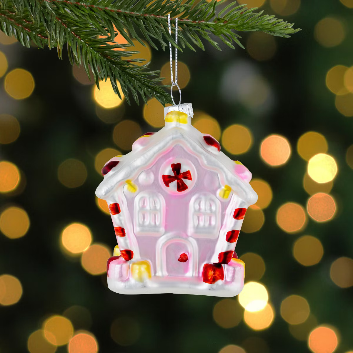 Northlight 3.25" Pink Candy House Glass Christmas Ornament | Target