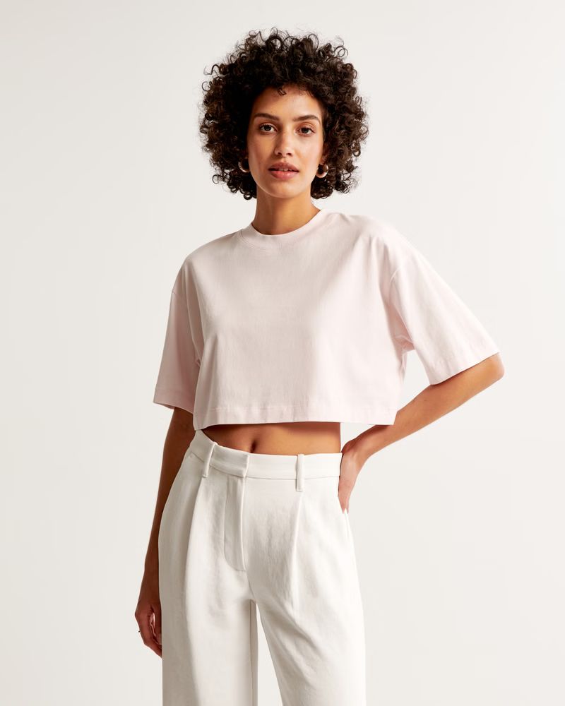 Women's Essential Premium Polished Cropped Tee | Women's Tops | Abercrombie.com | Abercrombie & Fitch (US)