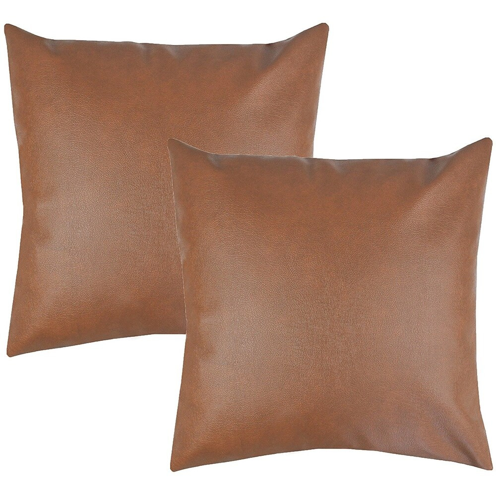 Decorative Throw Pillow COVERS Faux Leather MILO (Multi-Color) | Bed Bath & Beyond