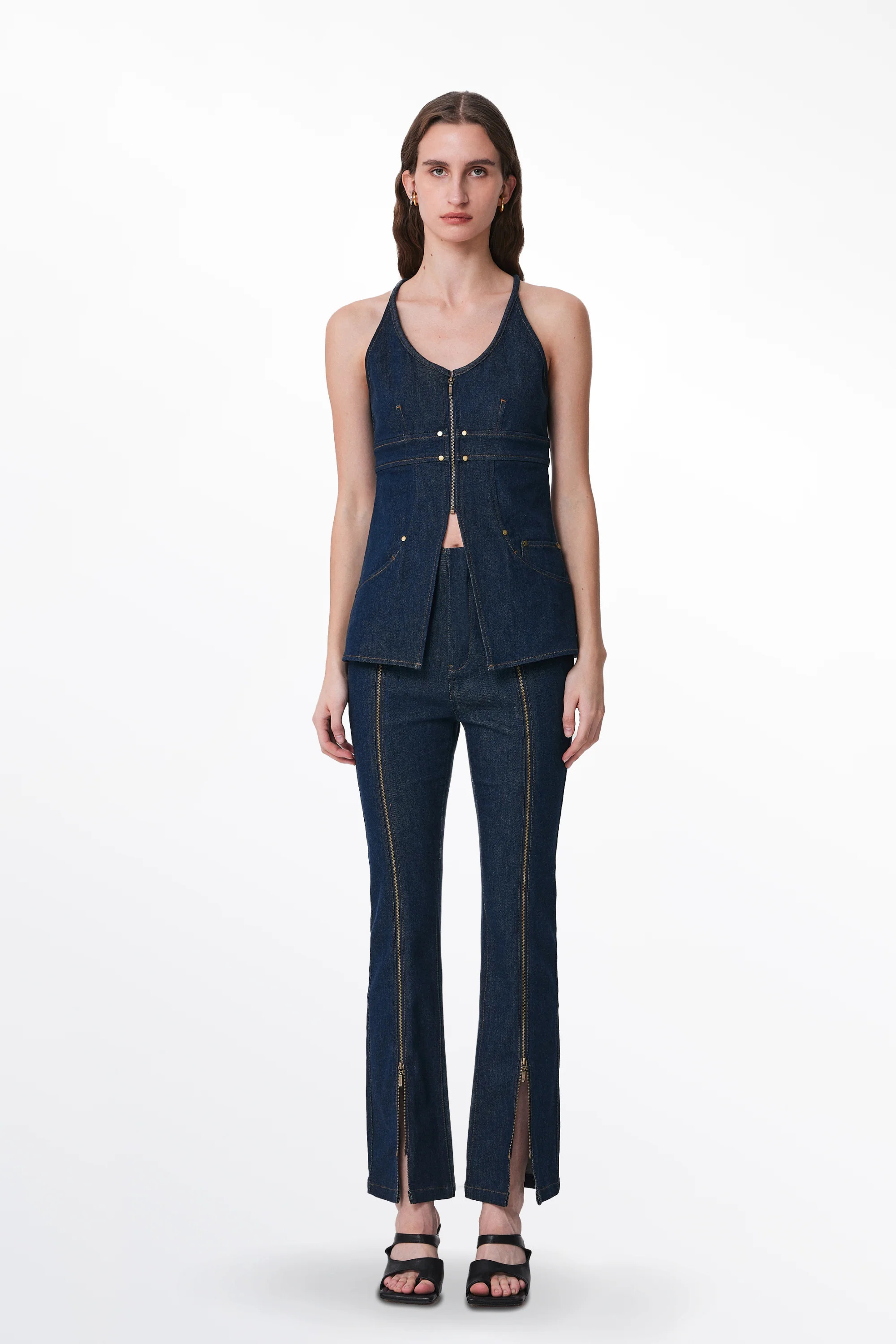 Gus Peplum Vest in Tencel Denim | Fabrique
