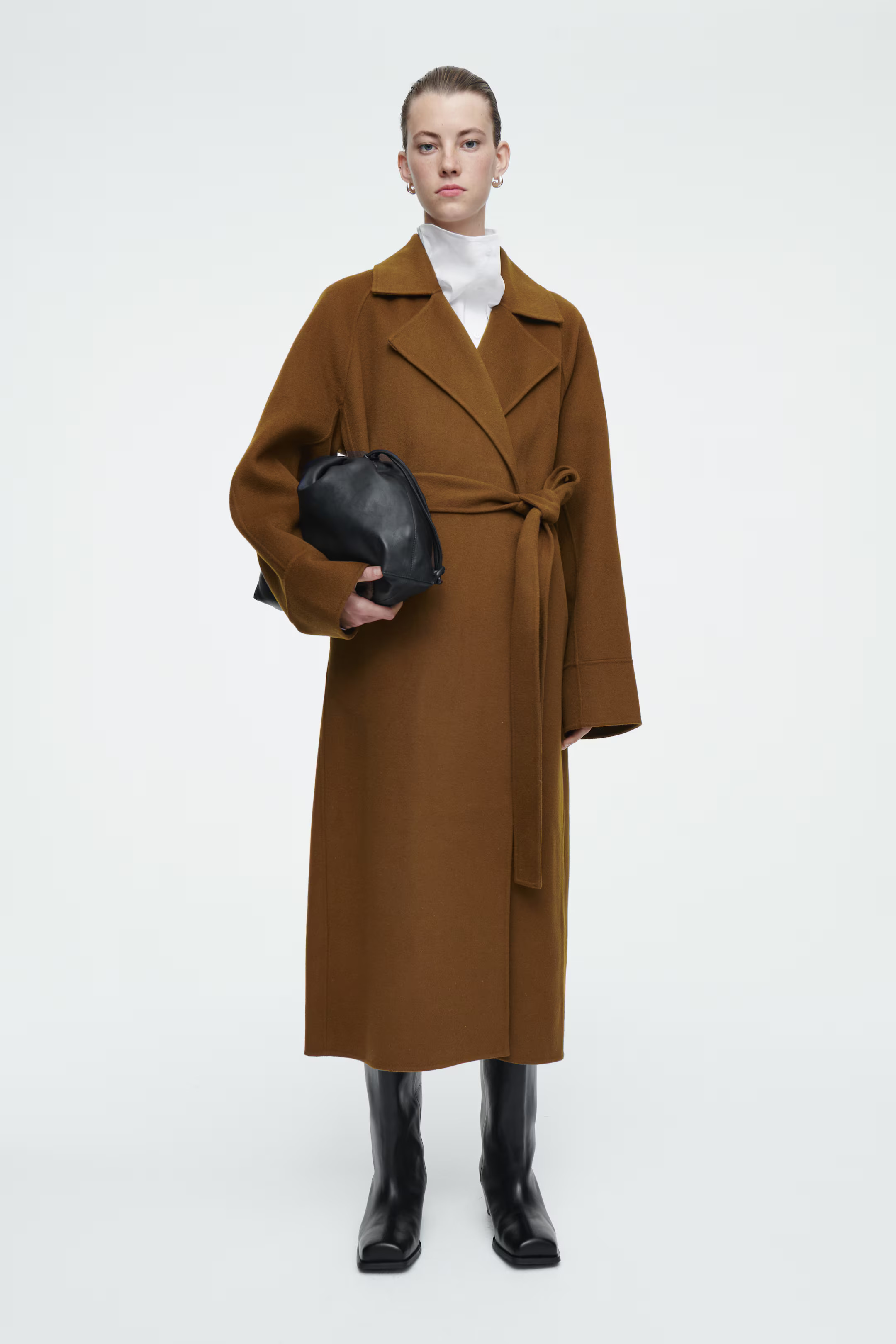 BELTED DOUBLE-FACED WOOL COAT | H&M (UK, MY, IN, SG, PH, TW, HK)